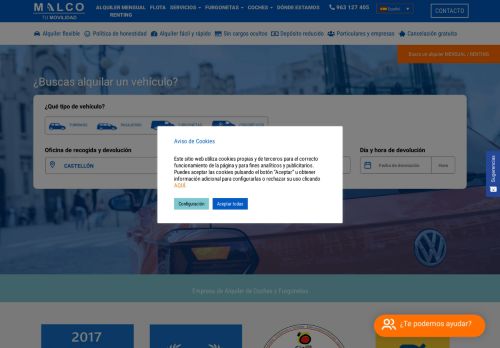 MALCO Rent a Car Hire Castellon Airport - Car and Van rental