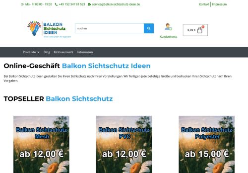 Online Geschäft Balkon Sichtschutz Ideen