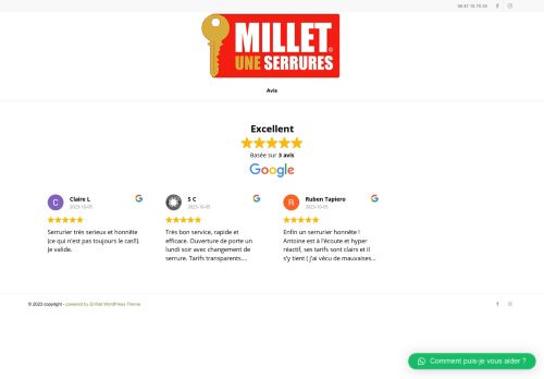 Millet Une Serrures - Serrurier - Dépannage d’Urgence -