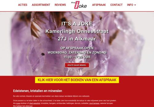 It's a Joke - Edelstenen, kristallen en mineralen winkel - Open op afspraak