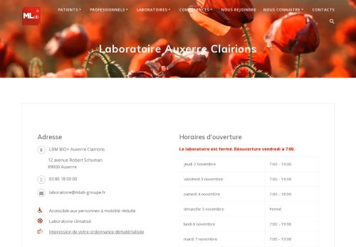 Laboratoire Auxerre Clairions