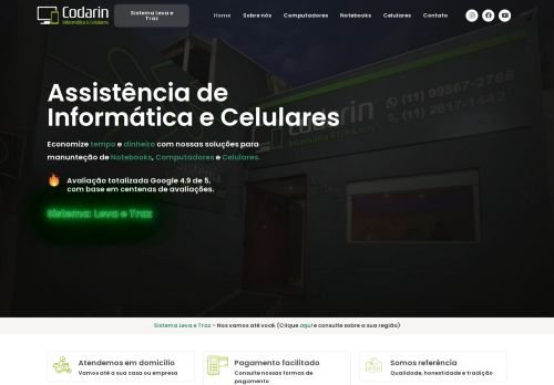 Codarin Informática - Manutenção de Celulares, Notebooks e computadores a Domicílio!