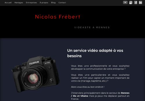 Nicolas Frébert - Monteur et Vidéaste à Rennes