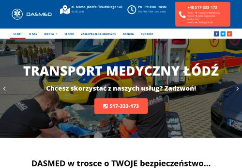 DASMED - Transport Medyczny | Zabezpieczenie Medyczne Łódź
