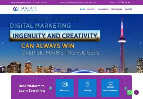 Godigital Academy - Advanced Digital Marketing Course/Training Institute in India. With 100% Job