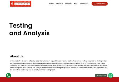 Pro Research & Testing Laboratory- Water, Food testing lab in Kolkata - NABL and FSSAI approved
