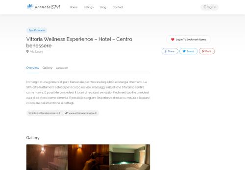 Vittoria Wellness Experience – Hotel – Centro benessere