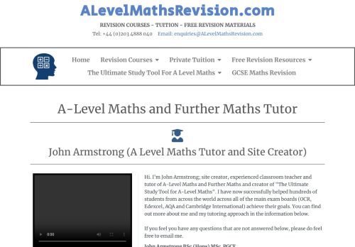 A Level Maths Tutor | John Armstrong
