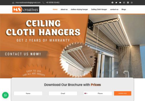 Cloth Drying Hanger | Ceiling Cloth Hanger | MS Creatives