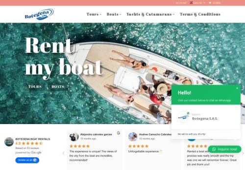BOTEGENA BOAT RENTALS IN CARTAGENA