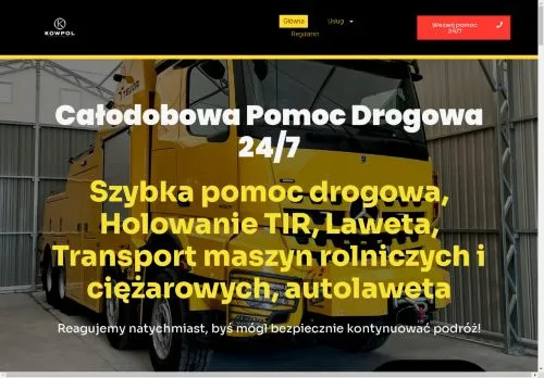 Pomoc Drogowa 24/7 Kowpol Artur Kowalski - HOLOWANIE TIR | mobilna naprawa | serwis | Maków