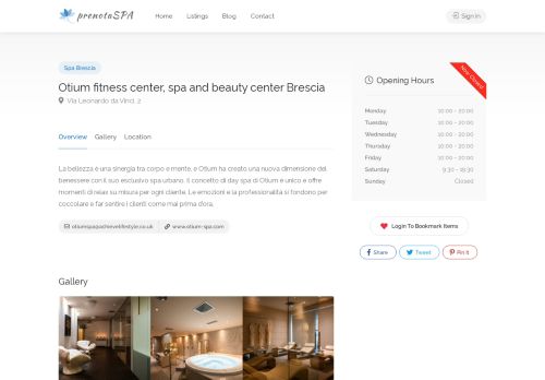 Otium fitness center, spa and beauty center Brescia