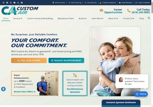 Hvac Custom Air And Heat Hvac Maintenance Affordable Heating And