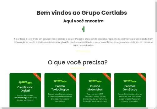 Certlabs Campo Limpo - Certificado Digital - Toxicológicos - Curso p/ Motorista EAD