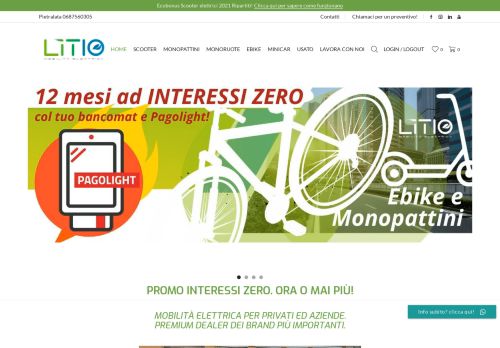 Litio Mobilità elettrica Pietralata concessionario scooter ebike monopattini