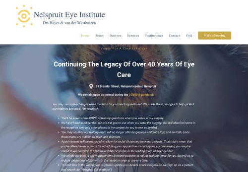 Nelspruit Eye Institute : Drs Hayes and van der Westhuizen - Eye Specialists